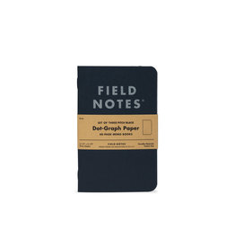 Pitch Black Memo Notebook - Dot-Graph 3-Pack
