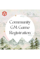 Community GM  - Game Registration