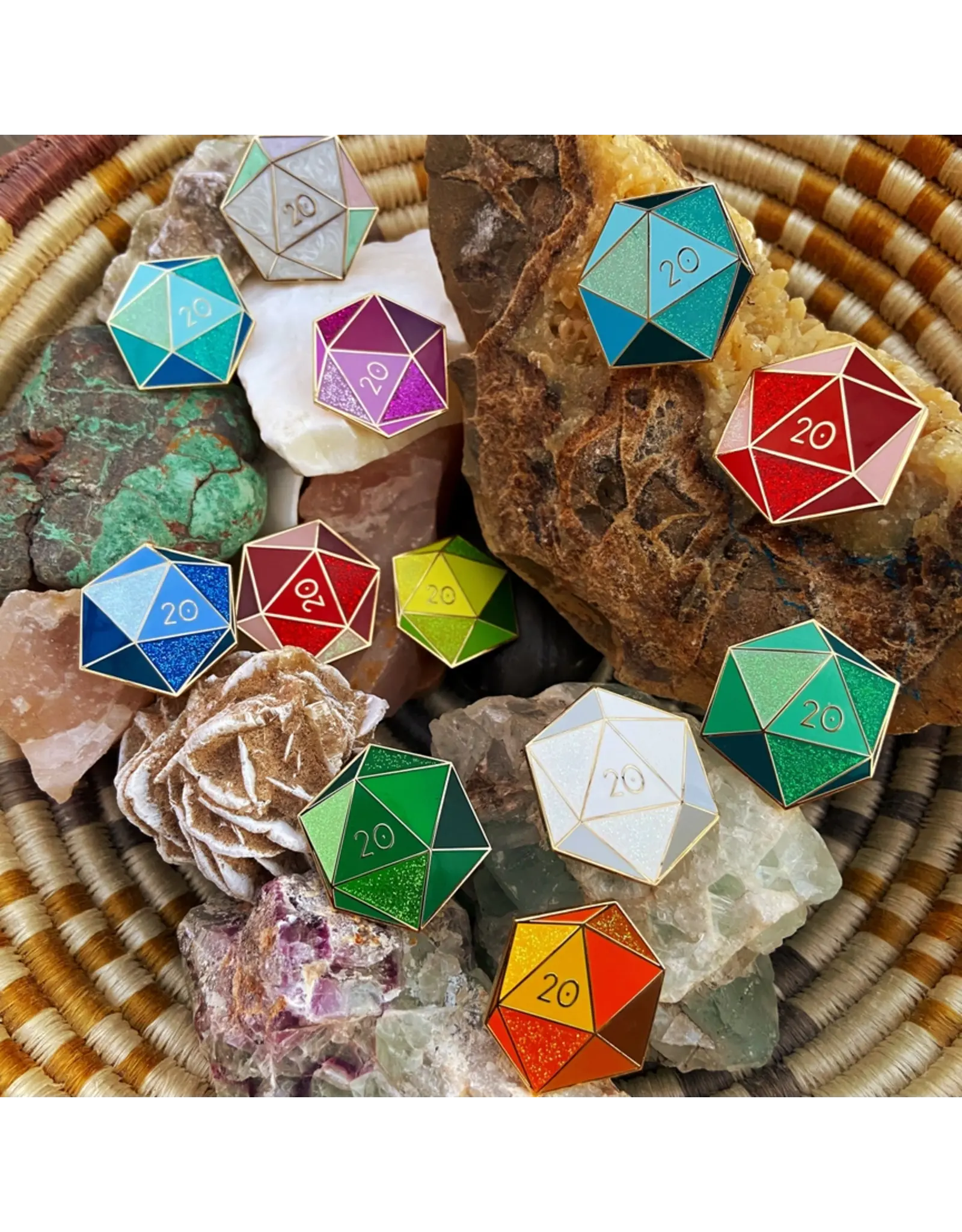 d20 Birthstone Enamel Pin