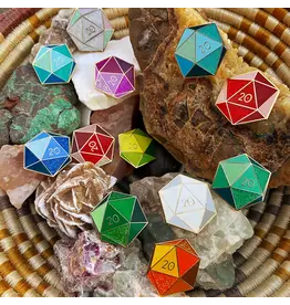 d20 Birthstone Enamel Pin