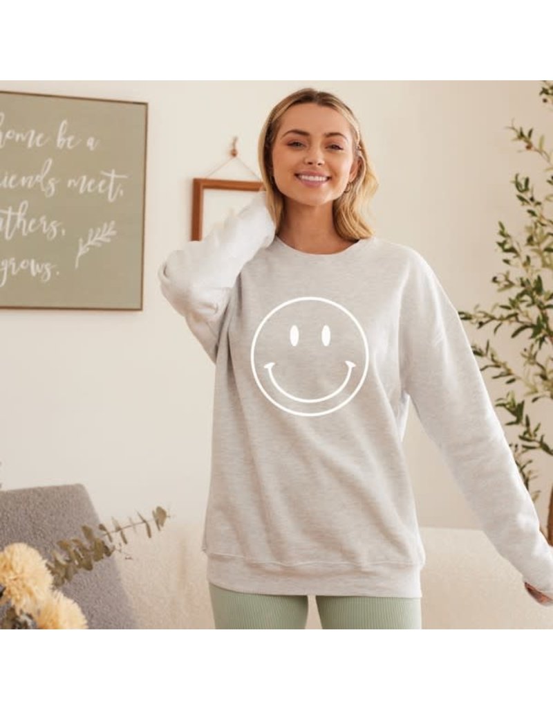 Oat Collective Oat Collective Smiley Face Fleece Pullover