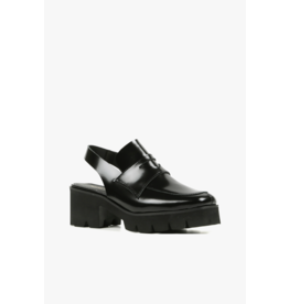 All Black Max Lugg Penny Sling Loafer