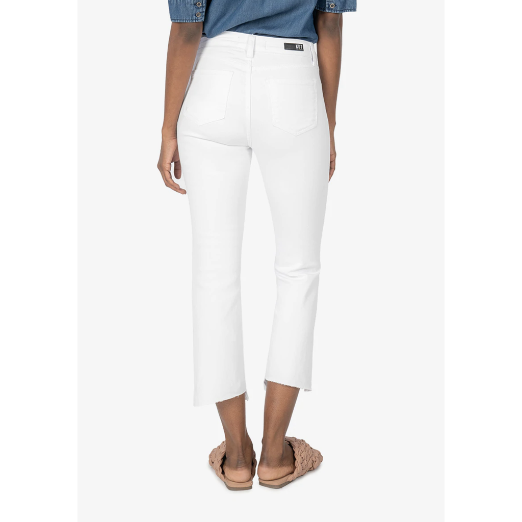 KUT Kut Kelsey High Rise Ankle Flare Step Raw Hem