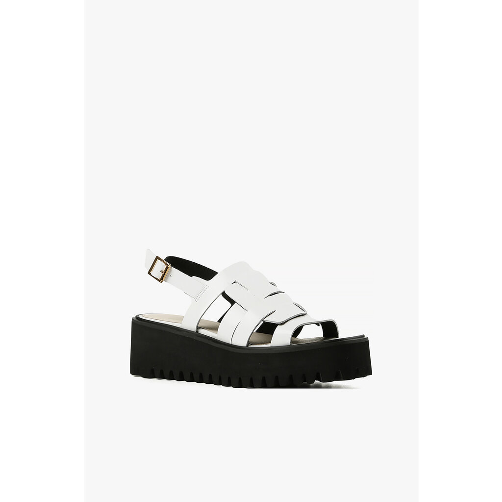 All Black All Black Woven Buckle Flatform Sandal