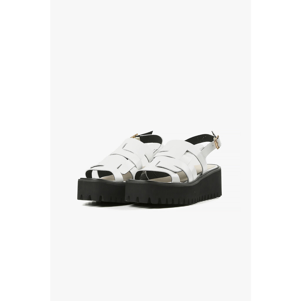 All Black All Black Woven Buckle Flatform Sandal