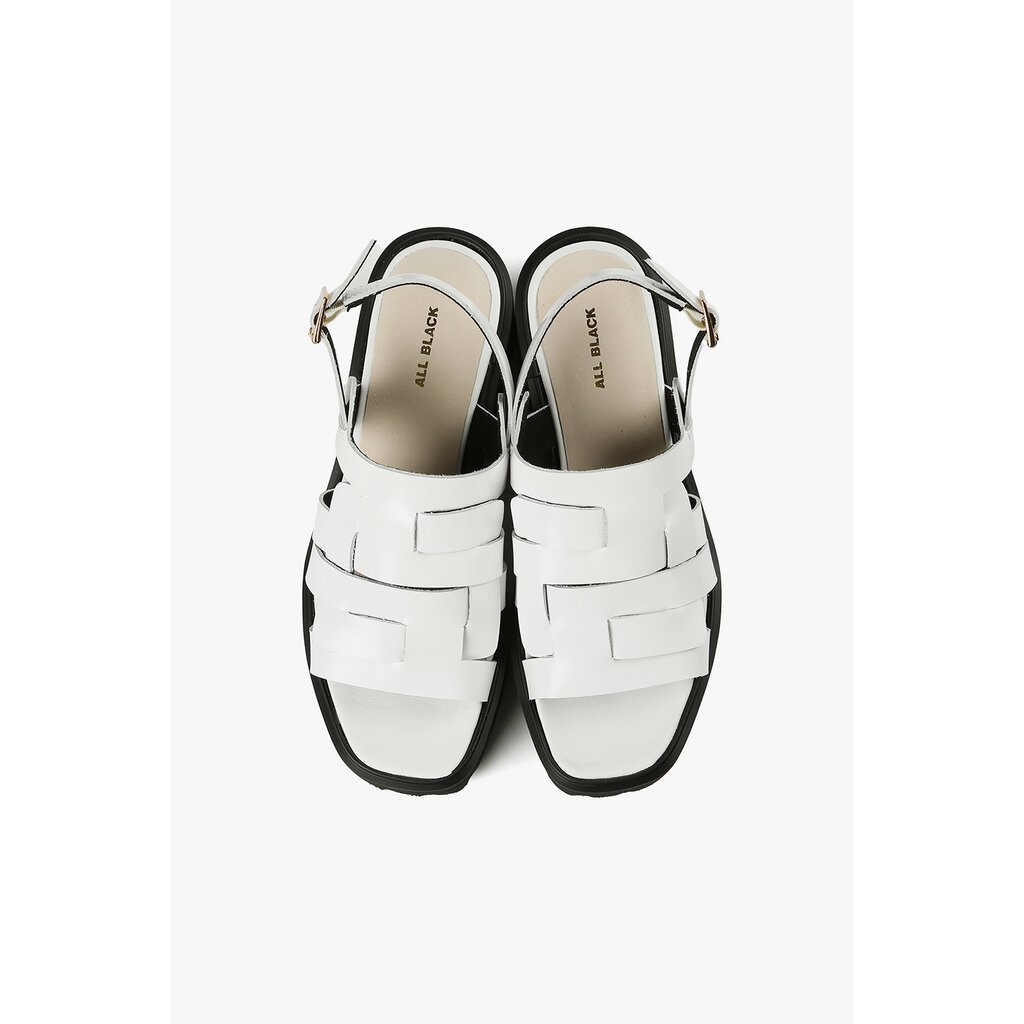 All Black All Black Woven Buckle Flatform Sandal