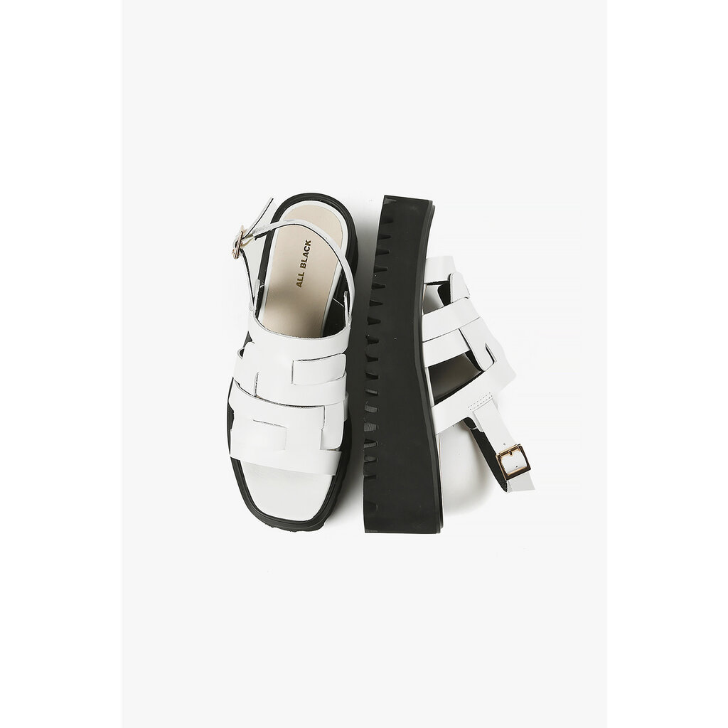 All Black All Black Woven Buckle Flatform Sandal