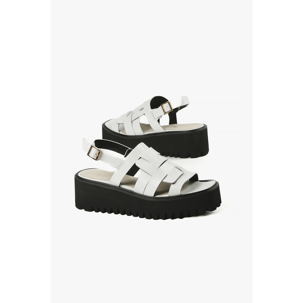 All Black All Black Woven Buckle Flatform Sandal