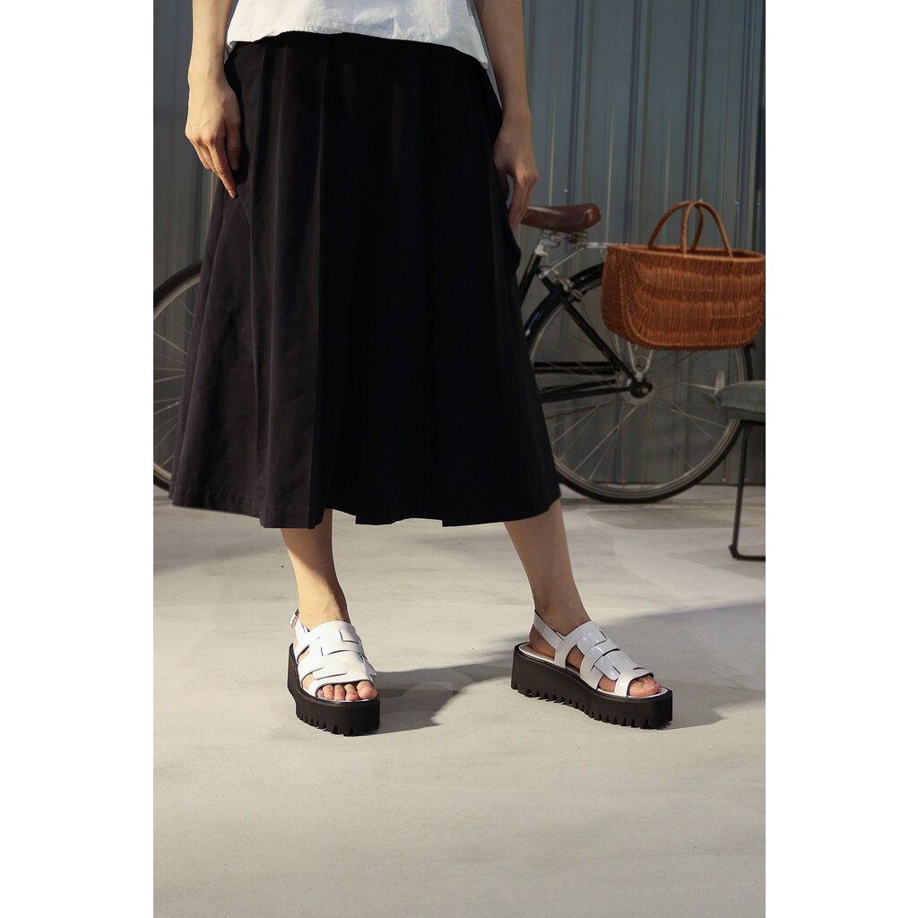 All Black All Black Woven Buckle Flatform Sandal