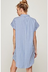 Solution Solution Stripe Curved Hem Short Dress