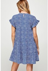 Solution Solution Ruffled Cap Sleeve Printed Dress