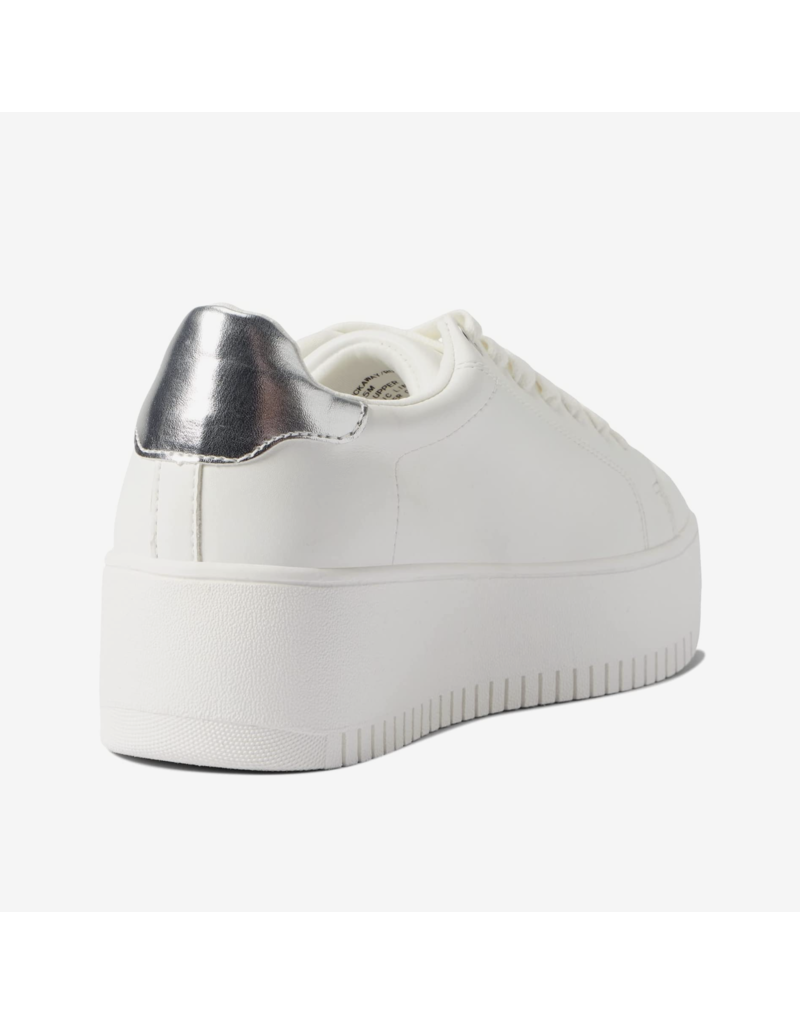 Steve Madden Rayner White And Silver Star Sneaker