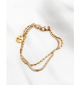 Beljoy Blythe Double Layer Chain Bracelet