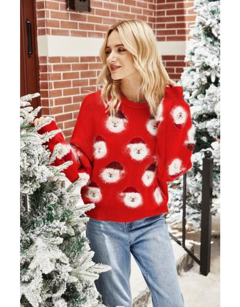 Miss Sparkling Miss Sparkling Novelty Santa Sweater