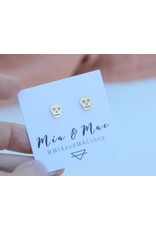 Mia and Mac Mia and Mac Skull Gold Stud Earring