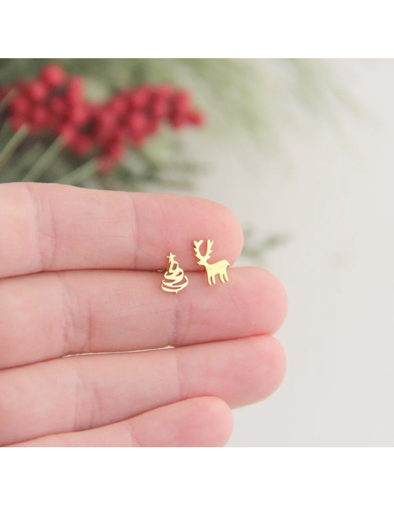 Mia and Mac Mia and Mac Christmas Tree and Reindeer Earrings