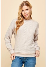 Les Amis Les Amis Solid Cable Knit Sweatshirt