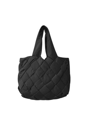 Peace Love Fashion Quilted Woven Tote Bag
