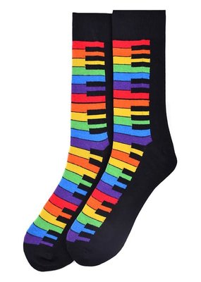 Selini Men's Novelty Socks Rainbow Piano