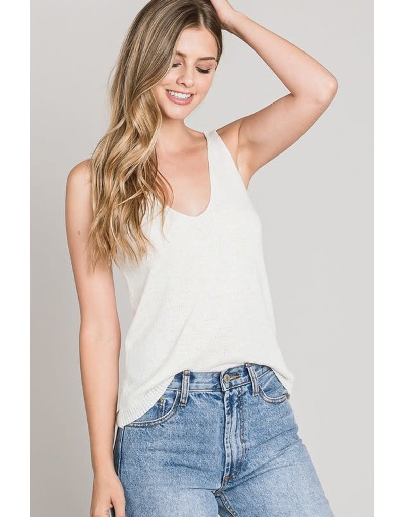 Be Cool Be Cool V Neck Knit Tank