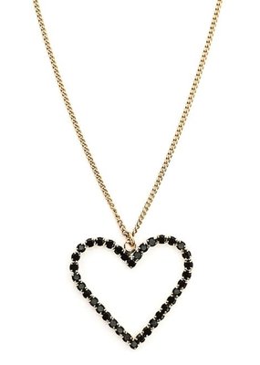 Beljoy Cherish Crystal Heart Necklace Black