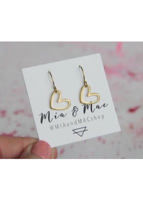 Mia and Mac Heart Dangle Earring