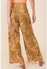 Lumiere Lumiere Wide Leg Tropical Print Pants
