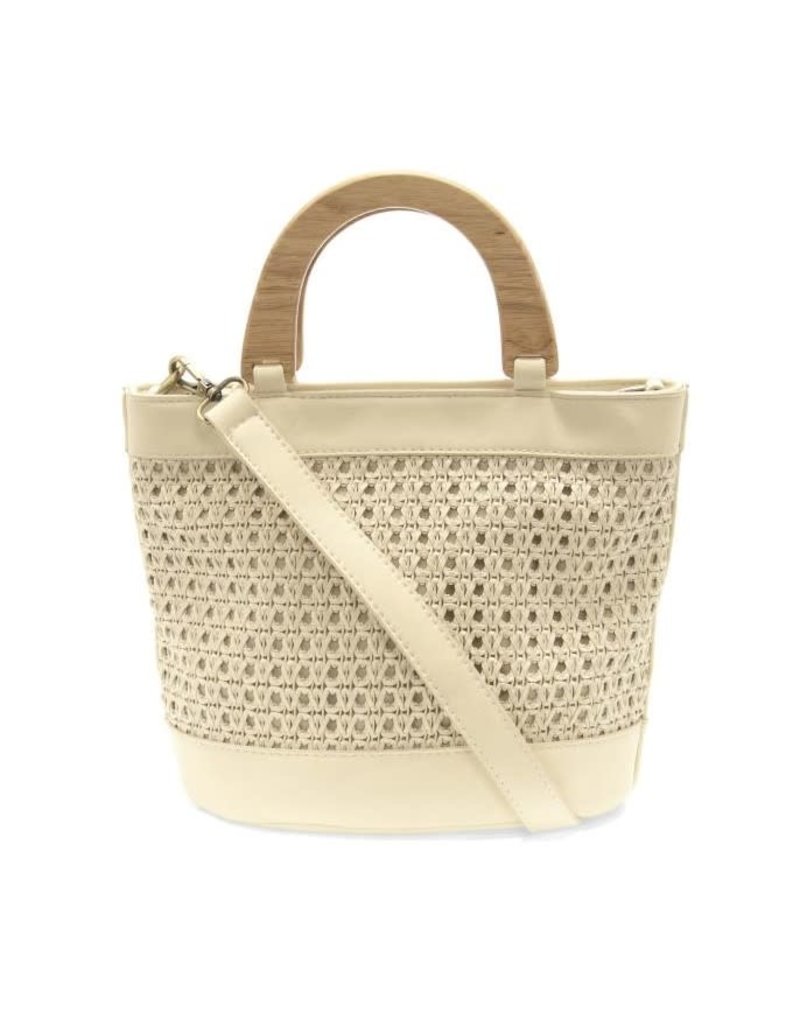 Joy Susan Joy Susan Havana Faux Cane Bag with Wood Handle