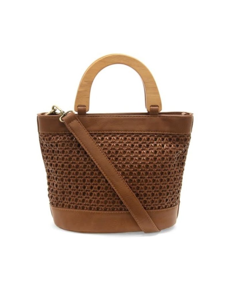 Joy Susan Joy Susan Havana Faux Cane Bag with Wood Handle