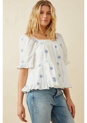 Hayden Daisy Embroidered Top