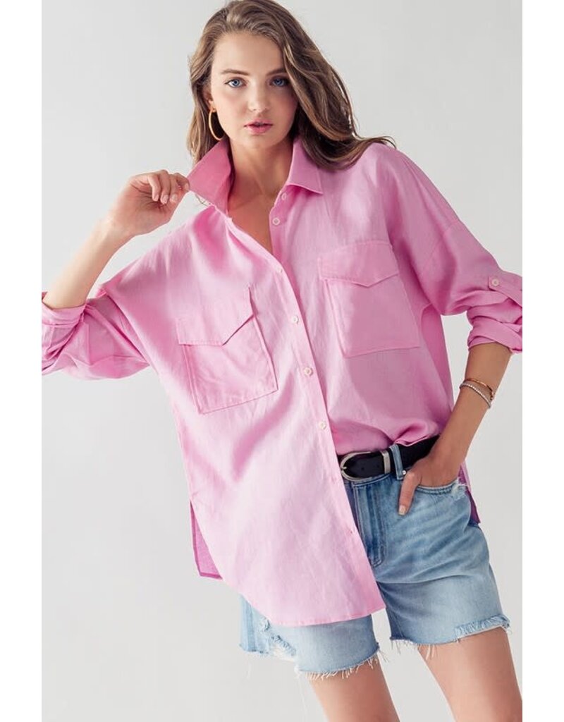 Trend Notes Trend Notes Oversized Button Up Shirt