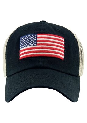 Hana American Flag Washed Vintage Baseball Cap