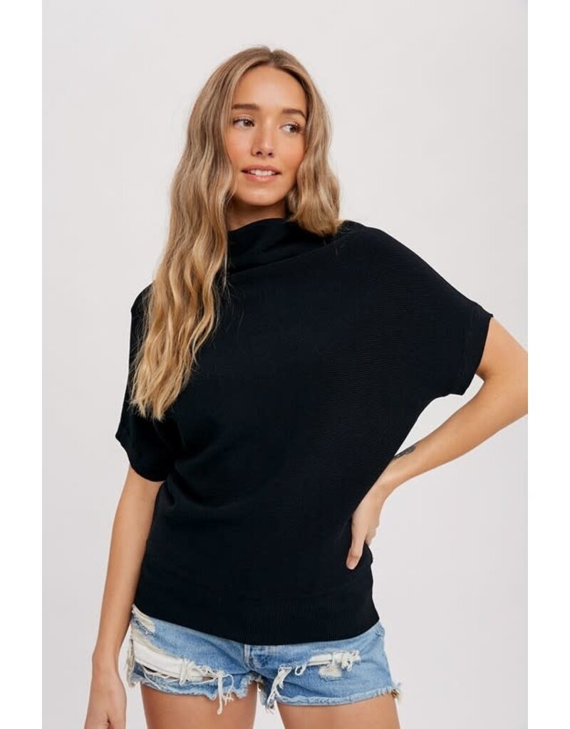 Bluivy Bluivy Slouch Neck Short Sleeve Pullover