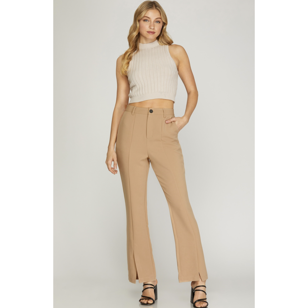 She + Sky She + Sky Front Split Hem Woven Pants
