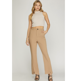She + Sky Front Split Hem Woven Pants