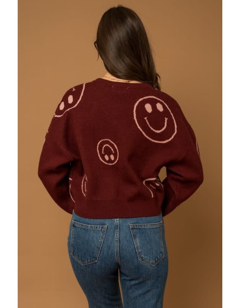 Gilli Gilli Crew Neck Sweater with Smile Pattern