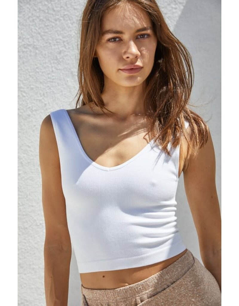 By Together Seamless Ribbed Crop Tank S1048N - Bootery Boutique