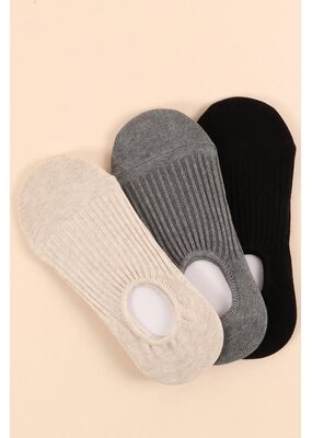 Avenue Zoe 3 Pair Assorted Pack of Ribbed Crew Socks