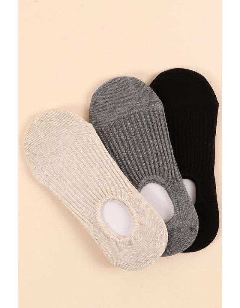 Avenue Zoe Avenue Zoe 3 Pair Assorted Pack of Ribbed Crew Socks