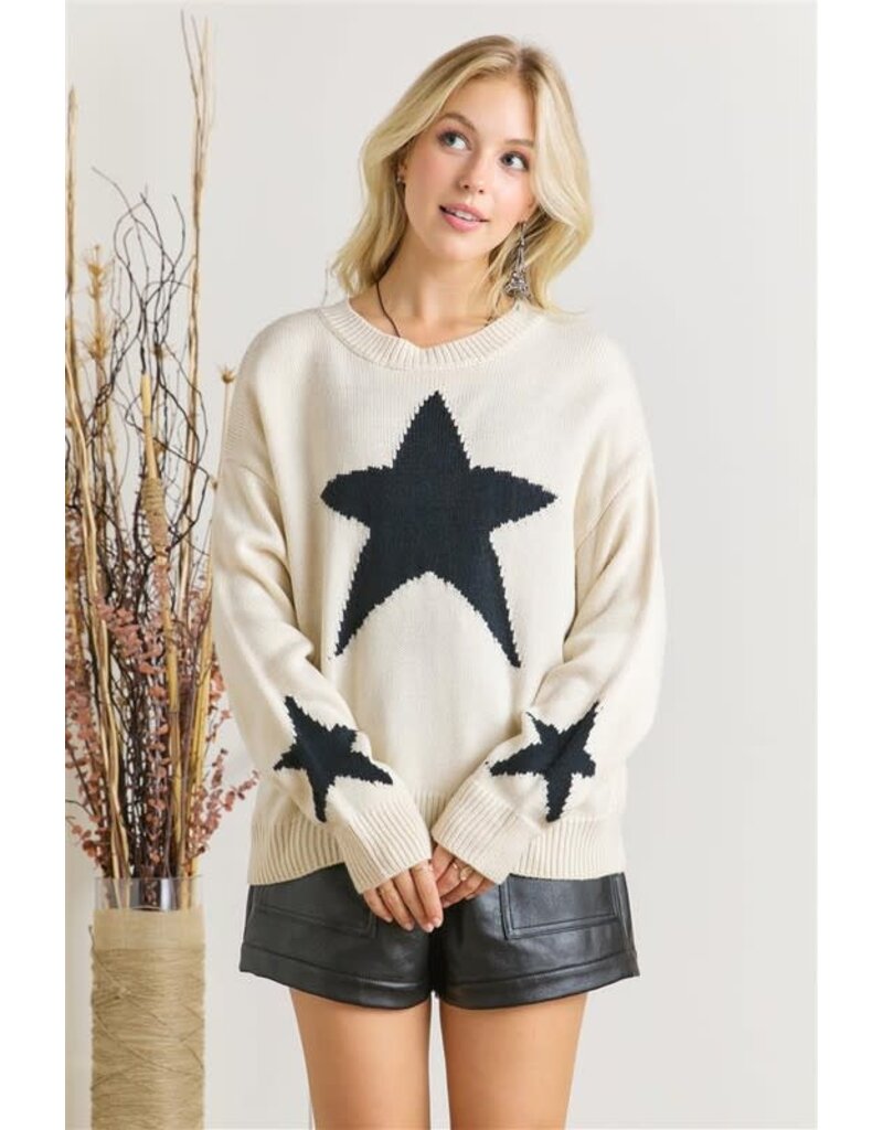 Adora Adora Star Crew Neck Sweater