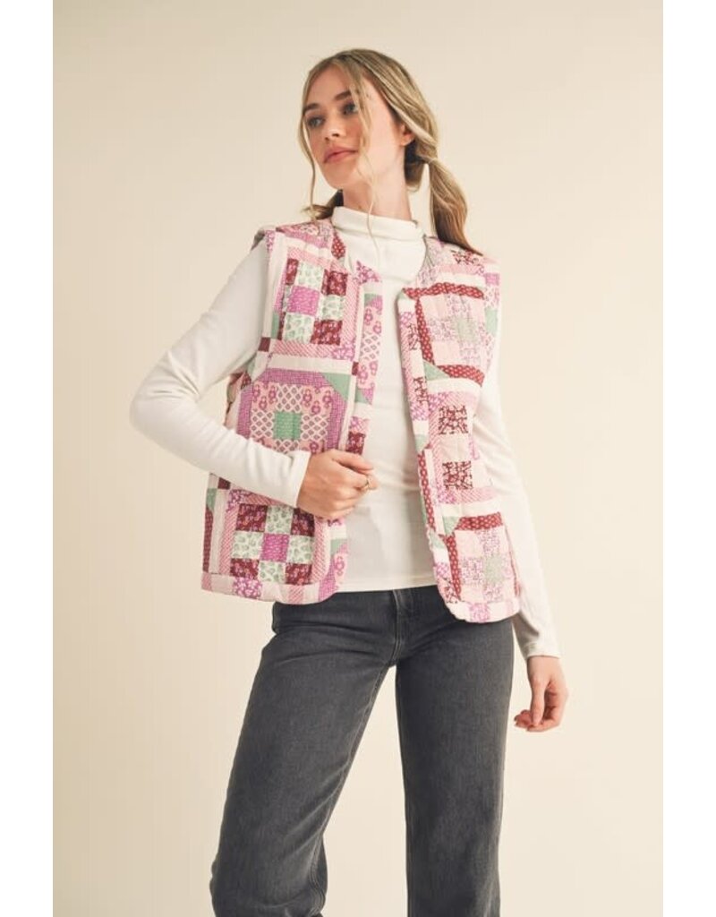 &Merci &Merci Patchwork Puff Quilted Vest