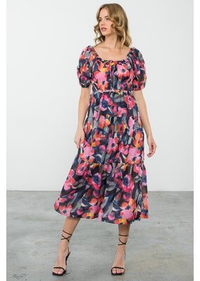 THML Flower Print Midi Dress