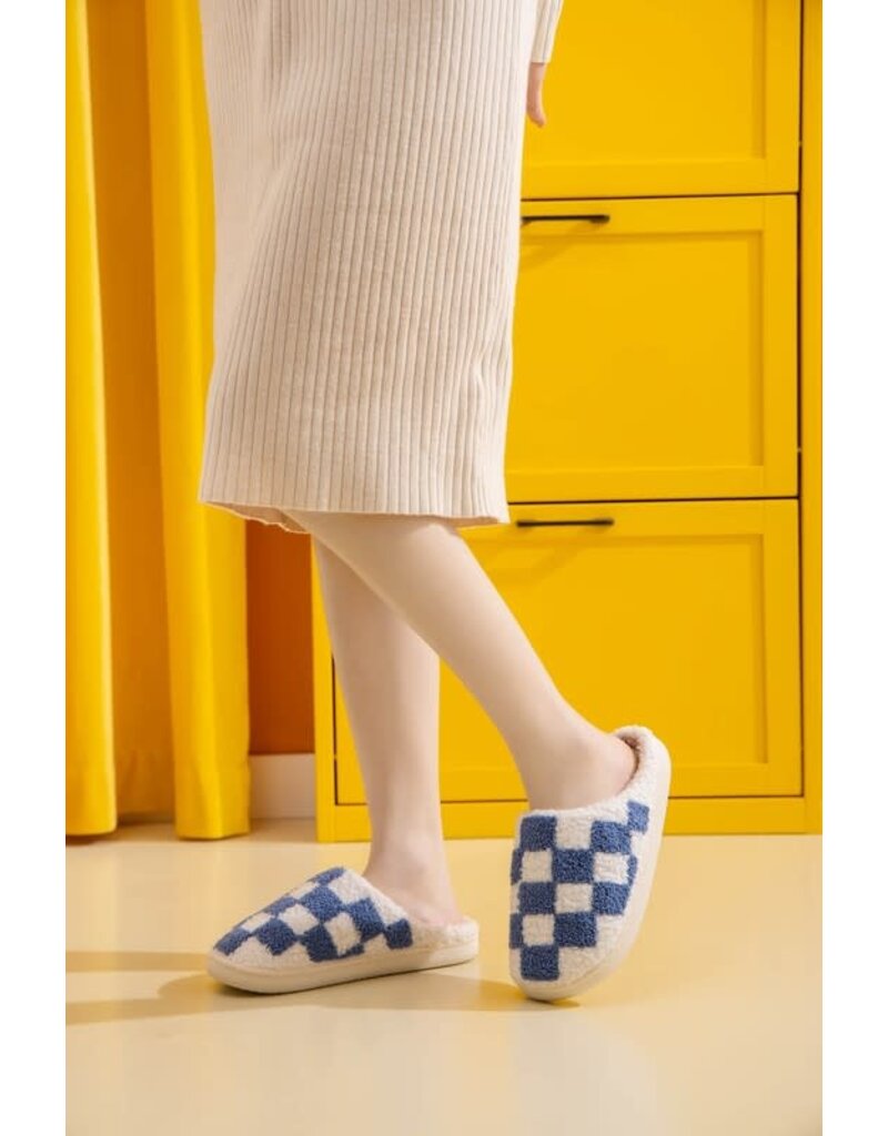 Melody Melody Plush Checkered Slippers