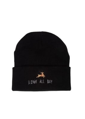 David and Young "Sleigh All Day" Embroidered Beanie