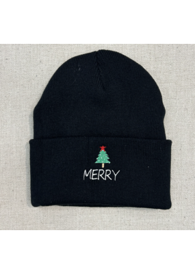 David and Young "Merry Xmas" Embroidered Beanie