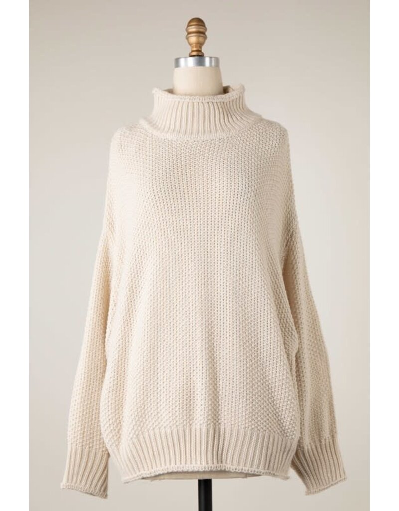 Miracle Miracle Mock Neck Cable Knit Sweater