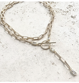 VB & CO Matte Gold Paperclip Necklace