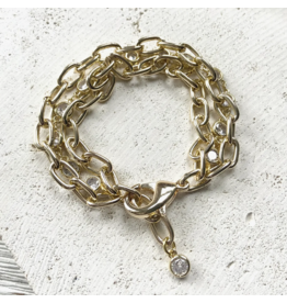 VB & CO Chain Link and Crystal Bracelet