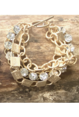 VB & CO VB & CO Multi Chain Matte Gold Bracelet