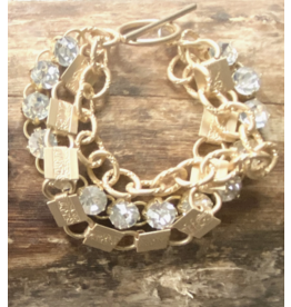 VB & CO Multi Chain Matte Gold Bracelet